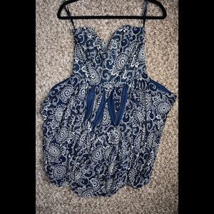Navy & White Flower Dress